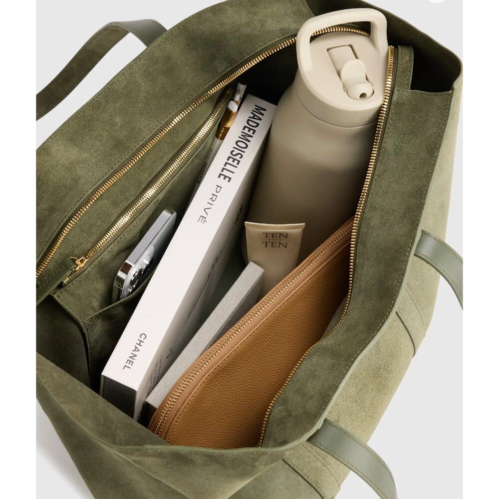 Quince NEW Italian Suede Everyday Tote, Olive